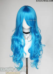 L-3 / KA047 Blue long layers loose waves wig