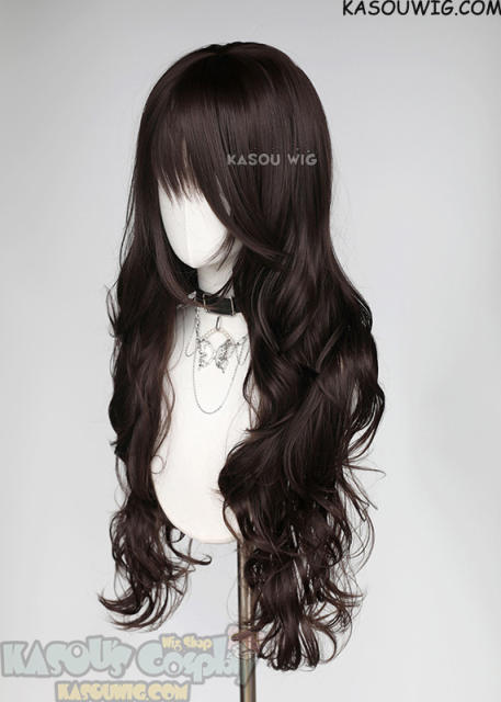 L-3 / KA031 Deepest Brown long layers loose waves wig