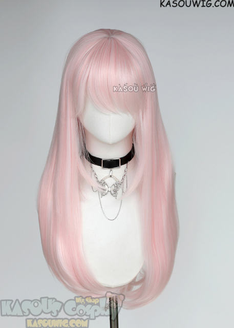 L-2 / SP34 Pale Pink 75cm long straight wig
