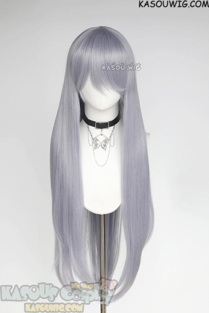 L-4 SP26 100cm/39.5" long straight versatile Silver Lavender wig