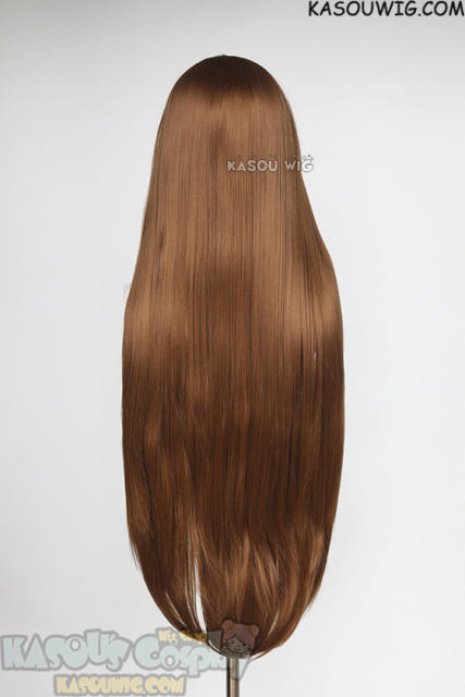 L-4 KA025 100cm/39.5" long straight versatile Raw Umber Brown wig