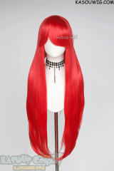 L-4 KA039 100cm/39.5" long straight versatile Bright Red wig