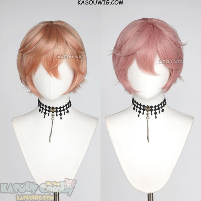 [2 colors] Genshin Impact Dahlia short orange pink/ pink wig
