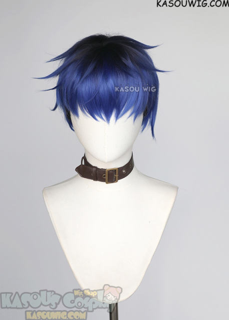 The Hundred Line-Last Defense Academy Yugamu Omokage short black blue undercut wig