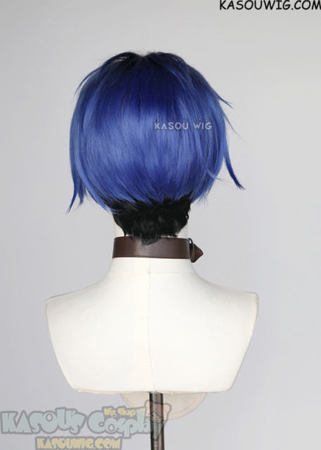 The Hundred Line-Last Defense Academy Yugamu Omokage short black blue undercut wig