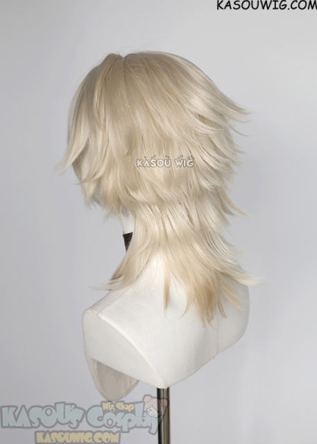 Genshin Impact Varka platinum blonde multilayer flippy wig