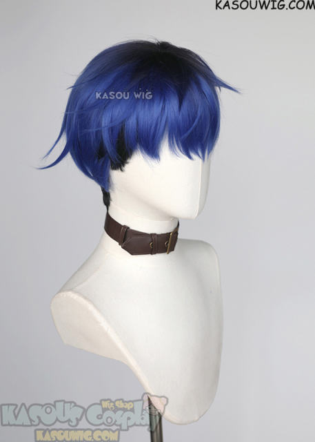 The Hundred Line-Last Defense Academy Yugamu Omokage short black blue undercut wig