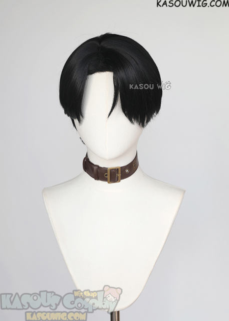 KPop Demon Hunters Jinu black side-parted short wig