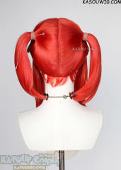 M-2/ KA040┇50CM / 19.7" Vermillion Red pigtail base wig with long bangs