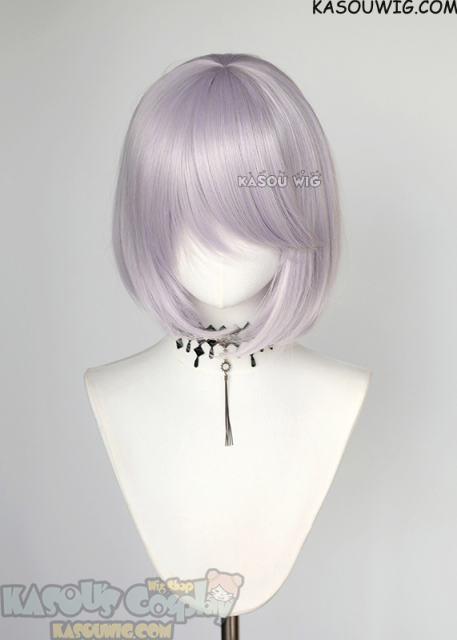 S-6 SP38 silver lilac short bob wig with long bangs