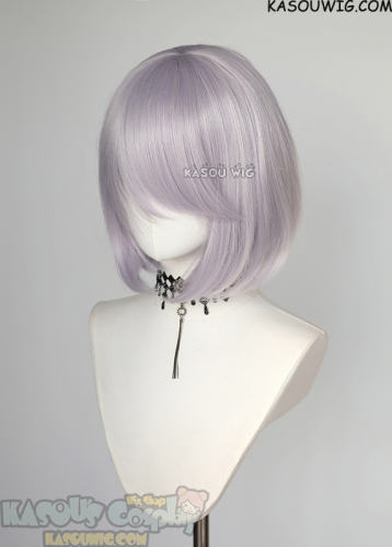 S-6 SP38 silver lilac short bob wig with long bangs