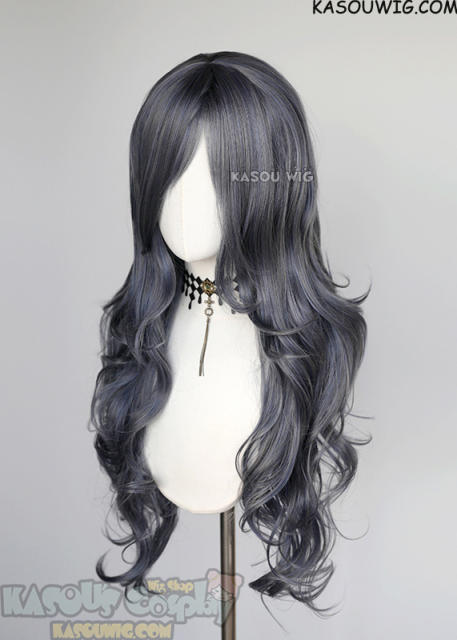L-3 / SP29 Bluish Gray long layers loose waves wig