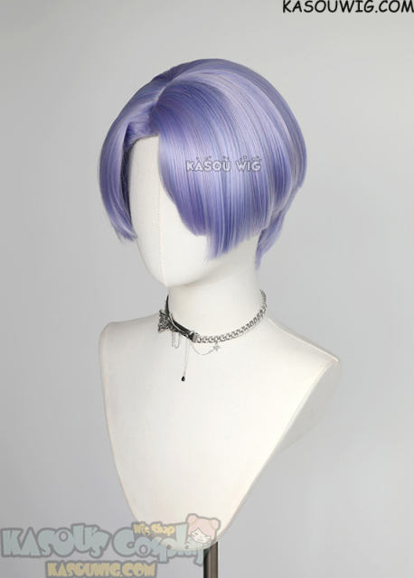Panty and Stocking with Garterbelt Polyester pastel lavender pre-cut short wig