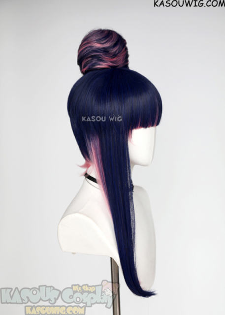 Panty and Stocking with Garterbelt Stocking blue pink bun wig
