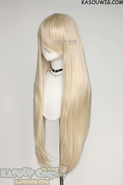 L-4 SP17 100cm/39.5" long straight versatile Light Cream Blonde wig