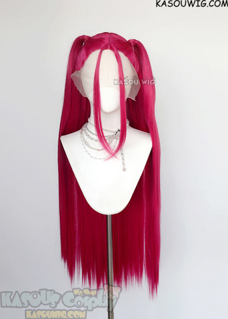 Lace Front>> Mira 100cm long ponytails pink wig