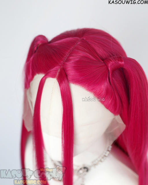 Lace Front>> Mira 100cm long ponytails pink wig