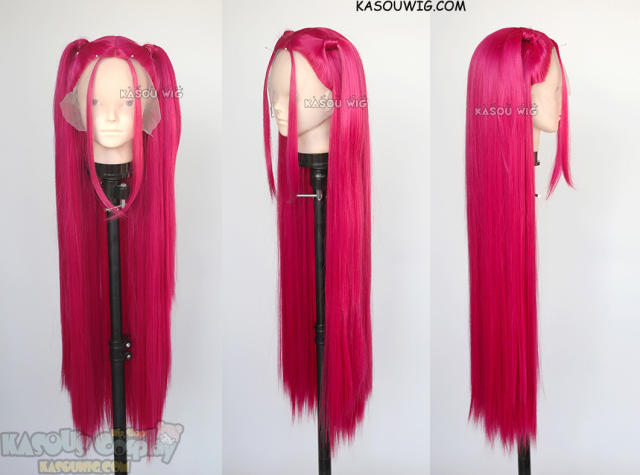 Lace Front>> Mira 100cm long ponytails pink wig
