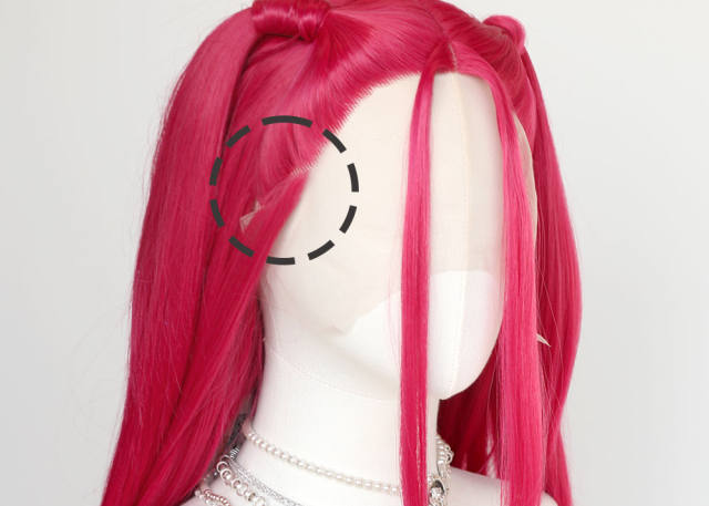 Lace Front>> Mira 100cm long ponytails pink wig