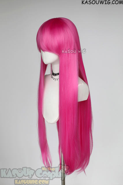 L-4 KA035 100cm/39.5" long straight versatile Deep Pink wig