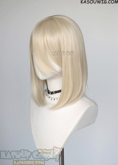 M-1/ SP17 BanG Dream ! Misumi Uika light cream blonde long bob cosplay wig. shouder length