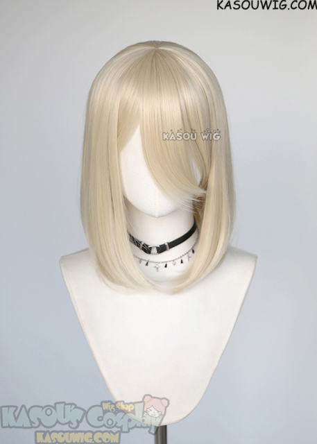 M-1/ SP17 BanG Dream ! Misumi Uika light cream blonde long bob cosplay wig. shouder length