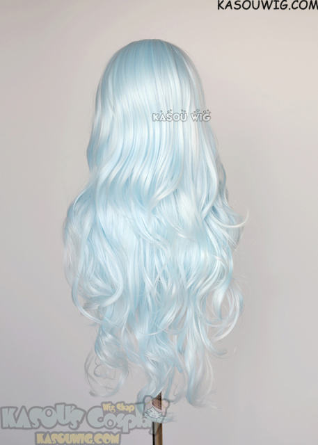 L-3 / KA045 Light Cyan long layers loose waves wig