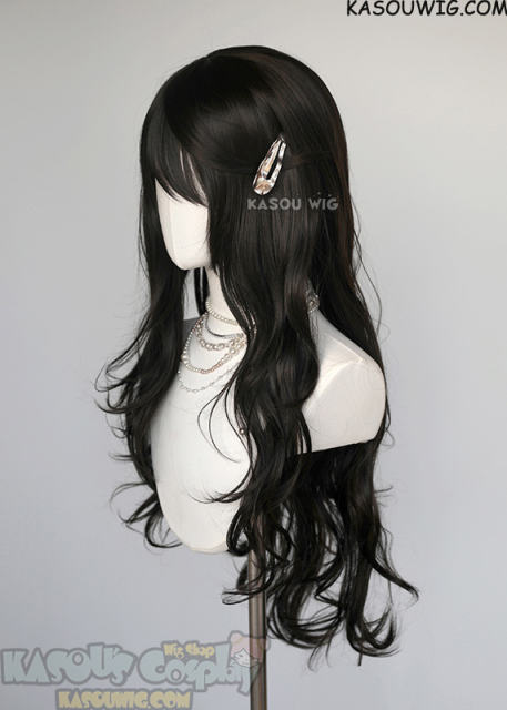 L-3 / KA031A Natural Black long layers loose waves wig