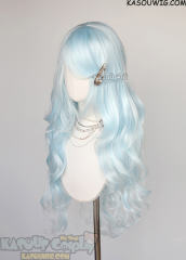 L-3 / KA045 Light Cyan long layers loose waves wig