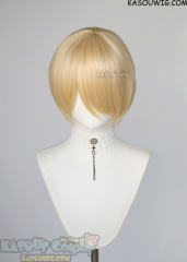 S-2 / KA008 yellow blonde short bob smooth cosplay wig with long bangs