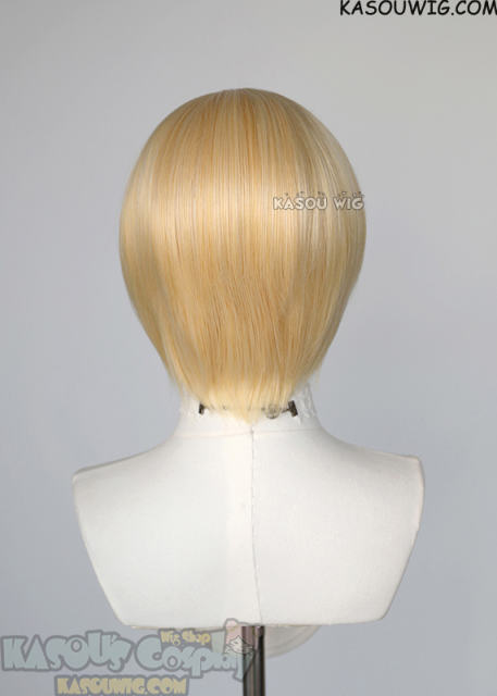 S-2 / KA008 yellow blonde short bob smooth cosplay wig with long bangs