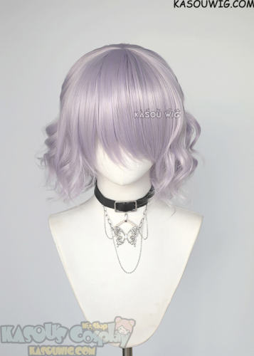 S-4 / SP38 silver lilac loose beach waves lolita wig with bangs 35cm