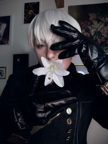 ( 3 colors) NieR: Automata 9S / Jujutsu Kaisen Inumaki Toge short bob haircut white cosplay wig