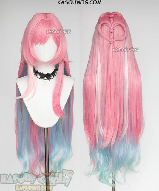 Honkai Star Rail 110cm Cyrene pink and blue green ombre wavy wig