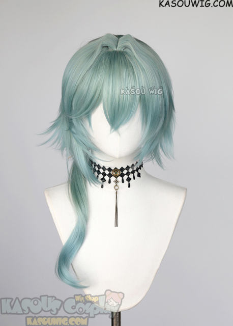 【Ships in 24 hours】Honkai: Star Rail Anaxa 63cm ponytail mint to blue ombre wig