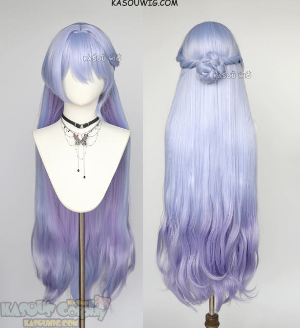 【Ships in 24 hours】Honkai: Star Rail Robin 100cm long blue purple ombre wavy wig