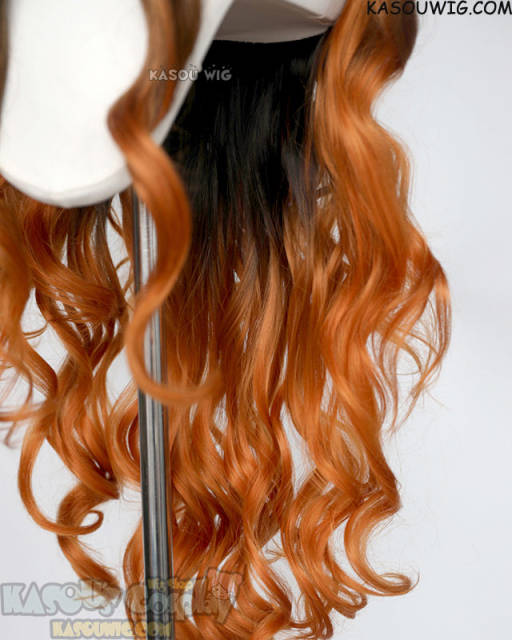 【Ships in 24 hours】Kimetsu no Yaiba Demon Slayer Nezuko Kamado 100cm long wavy black orange wig