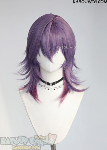 【Ships in 24 hours】Genshin Impact Durin medium length purple red ombre wig