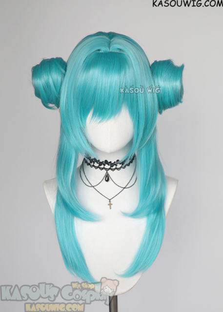 Round spiky buns with clip (Himiko Toga buns). medium size