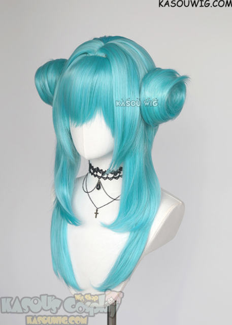 Round spiky buns with clip (Himiko Toga buns). medium size