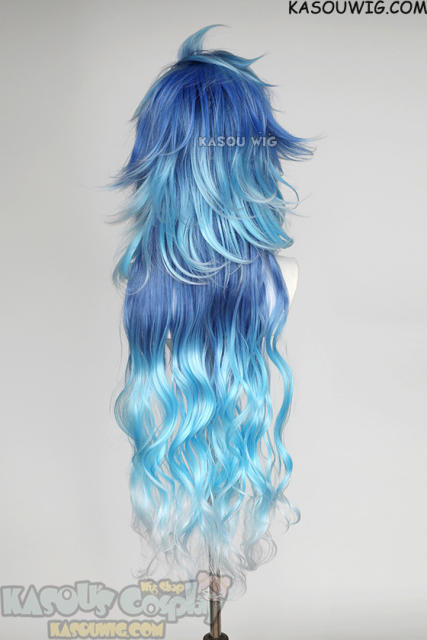 【2 Colors】Twisted-Wonderland Idia Shroud 110cm/43.3'' blue ombre layered wig
