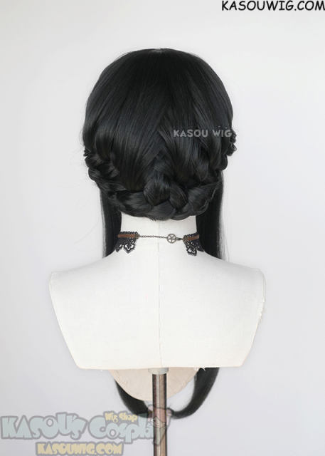 【Ships in 24 hours】Spy x Family Yor Forger pre-styled braided updo greenish black wig