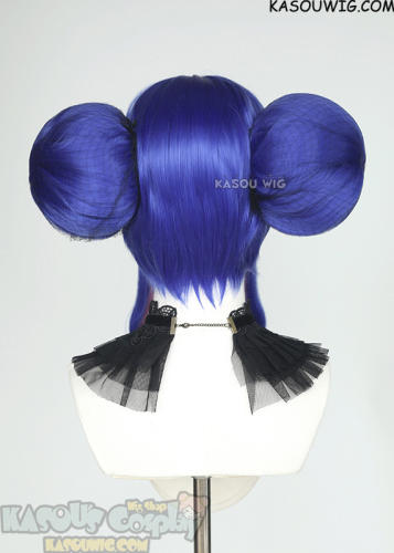 Knights of Guinevere Guinevere pre-styled persian blue buns wig with pink streaks