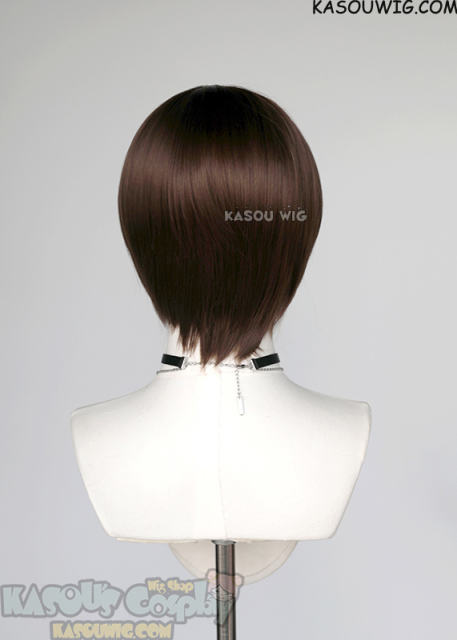 S-2 / KA028 Bistre Brown hort bob smooth wig with long bangs