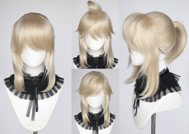 【14 COLORS】S-3 HVY Crimped Top Ponytail Base Wig