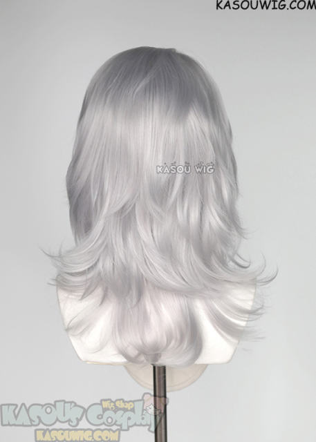 Genshin Impact Rerir shoulder-length messy silver gray wig