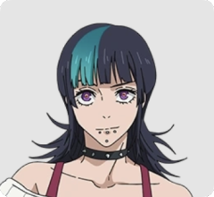 [Under production] JJK Jujutsu Kaisen Kirara Hoshi shoulder-length black wig with cyan streak