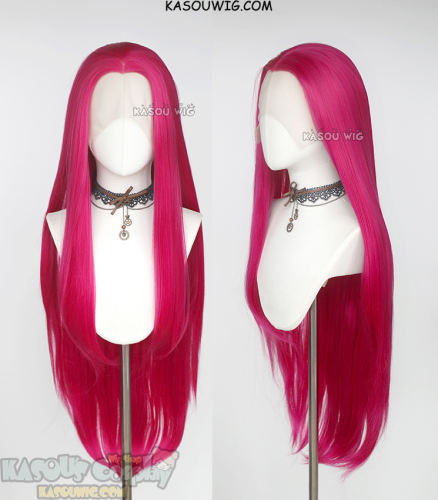 Lace Front>> KPop Demon Hunters Mira 100cm long straight pink wig
