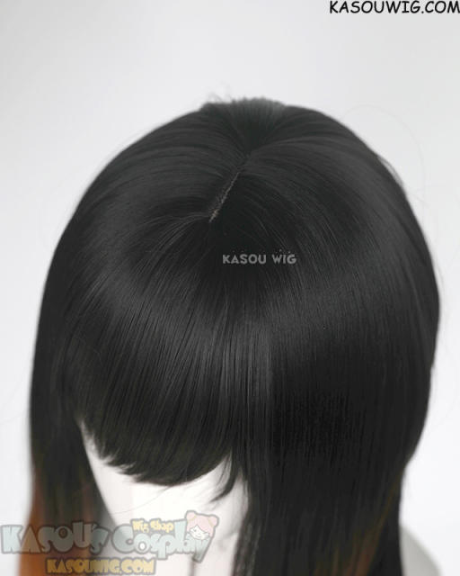 Gachiakuta Amo 71cm long black orange wig