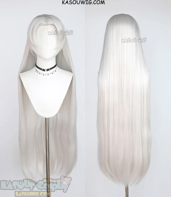 Sesshomaru 120cm long silver white middle parted straight wig